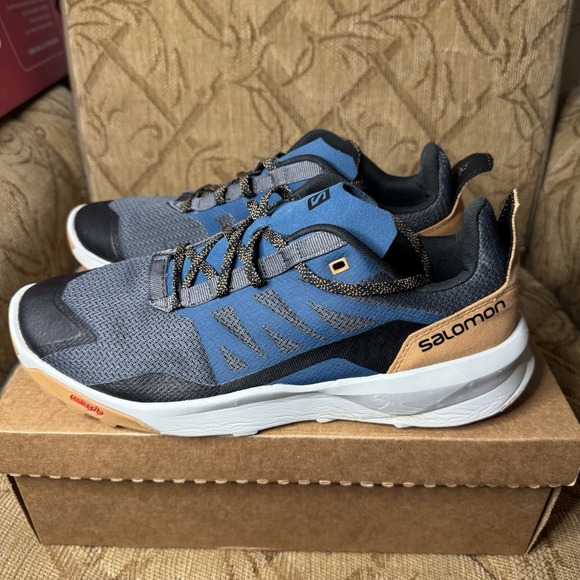 Salomon Patrol Mens Size 11.5 Blue & Tan Trail OutdoorWalking Shoes 415832‎